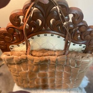 Desmo Calf hair with Croco Embossed Leather straps Tote NWOT includes dust bag!!